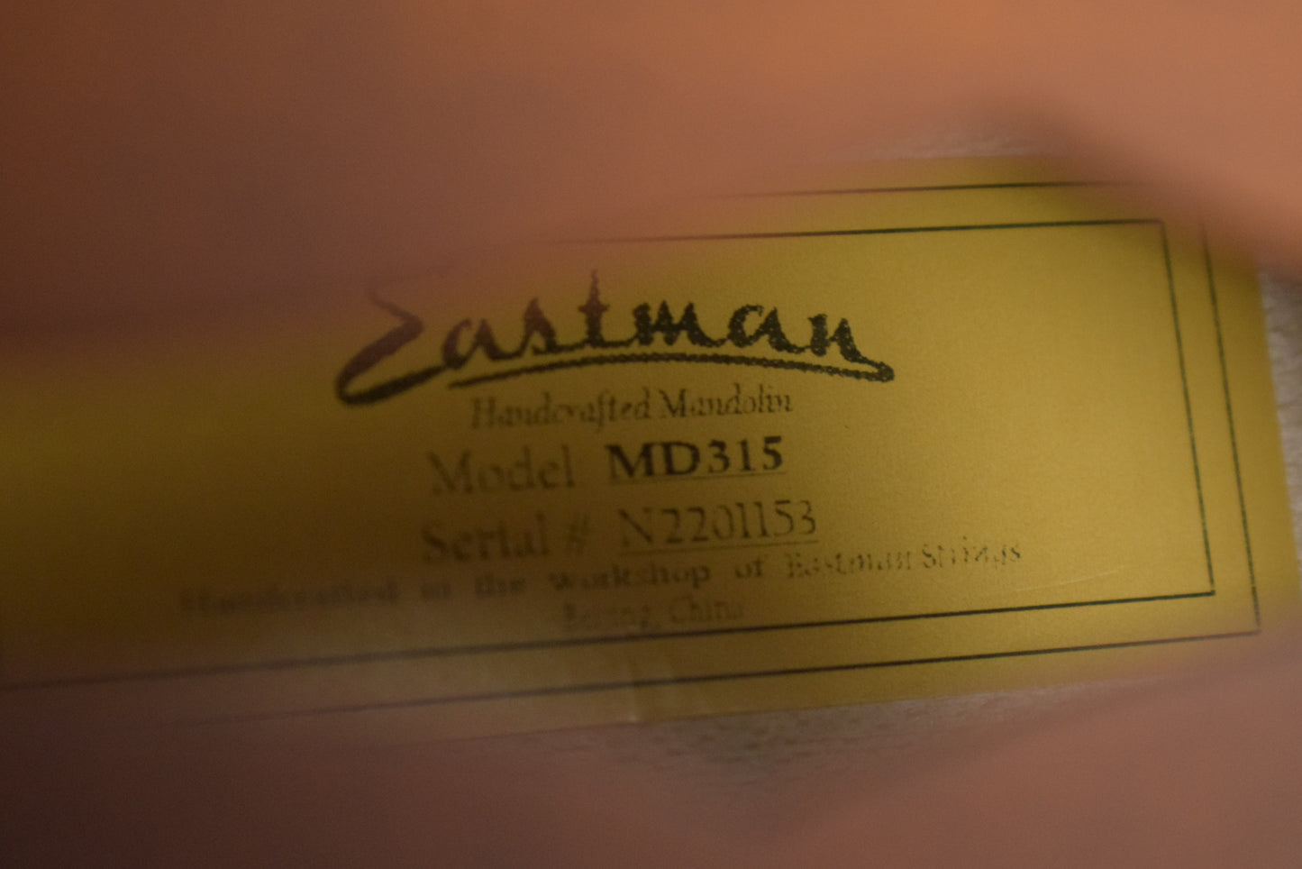 Eastman MD315 F-Style F-Hole Mandolin Classic Satin Finish