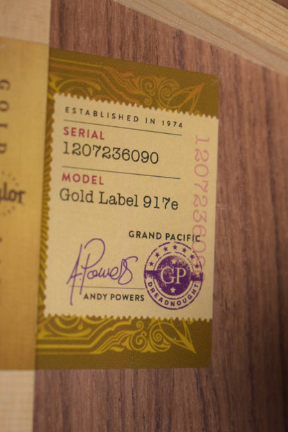 Taylor Gold Label 917e Honduran Rosewood
