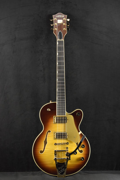 Gretsch Broadkaster Jr. LX Figured Center Block with String-Thru Bigsby Caramel Dawn
