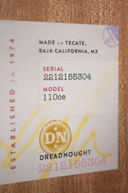 Taylor 110ce Dreadnought Sapele/Spruce Natural