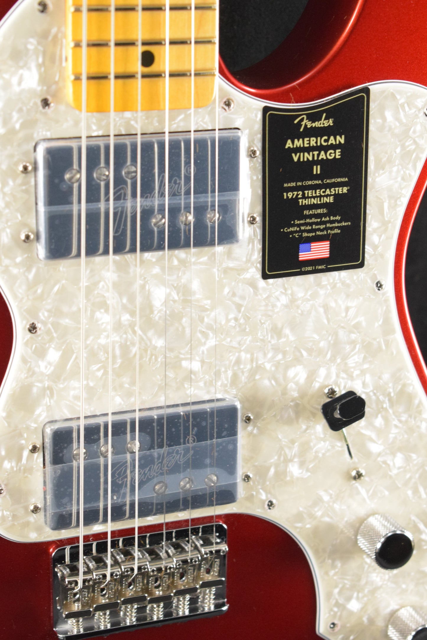 Fender American Vintage II 1972 Telecaster Thinline Candy Apple Red Maple Fingerboard