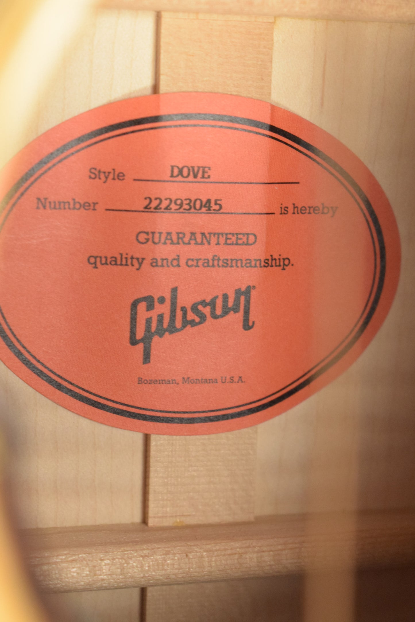 Gibson Dove Original Antique Natural