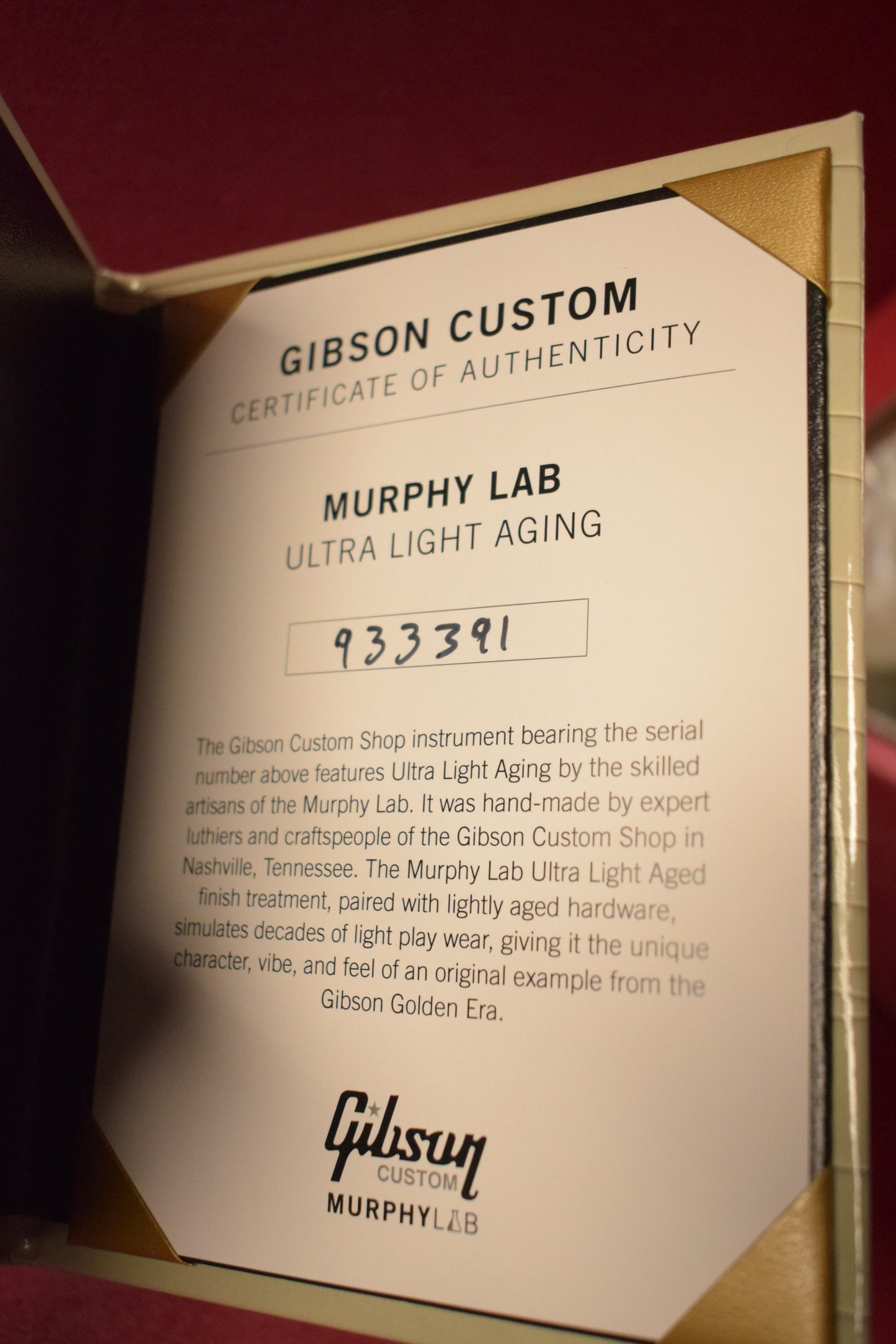 Gibson Murphy Lab 1959 Les Paul Standard Golden Poppy Ultra Light Aged Fuller's Exclusive