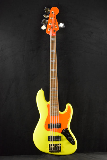 Fender MonoNeon Jazz Bass V Neon Yellow Maple Fingerboard
