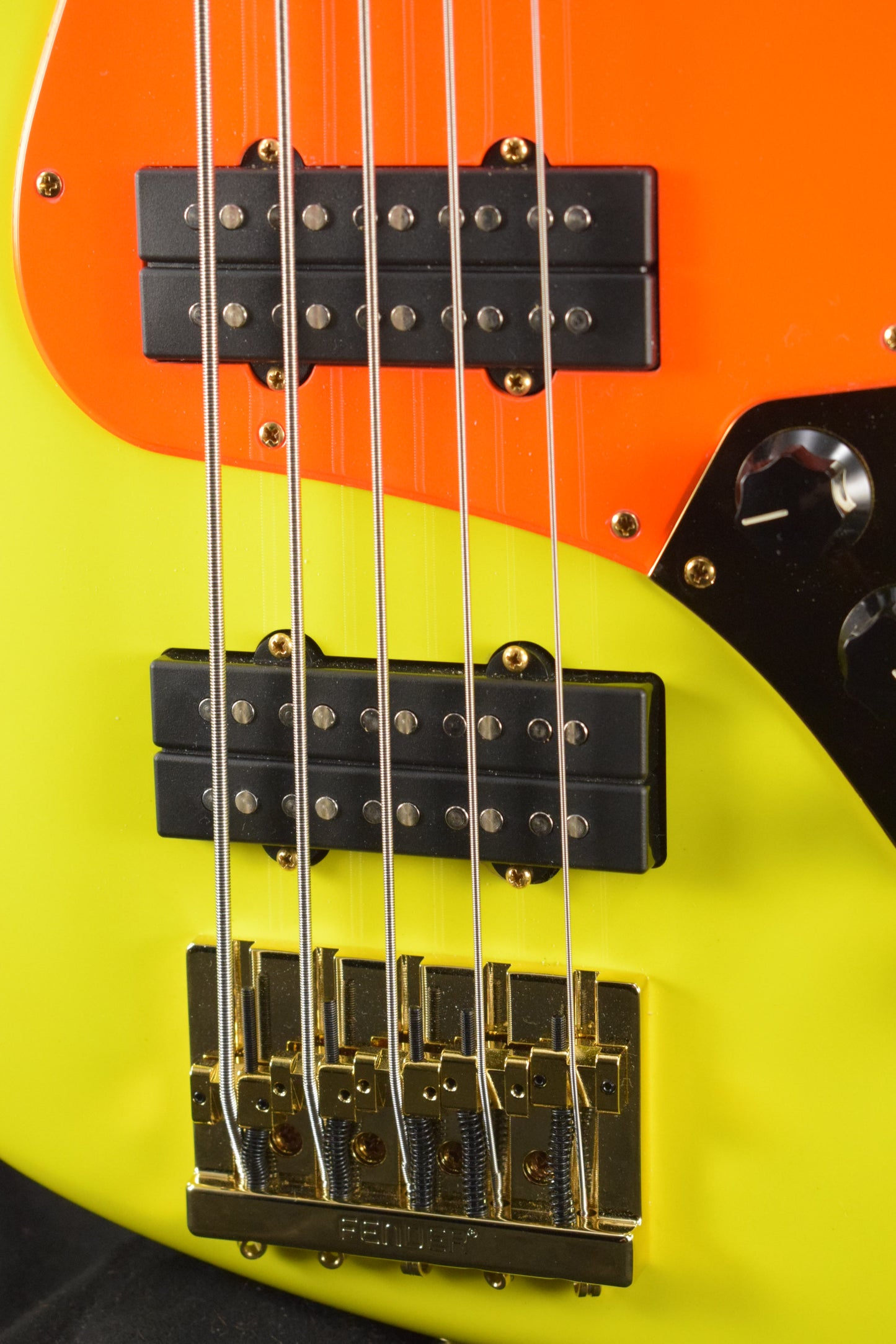Fender MonoNeon Jazz Bass V Neon Yellow Maple Fingerboard