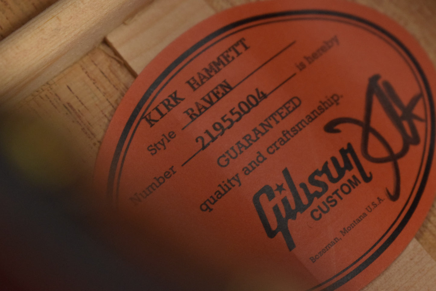 Gibson Custom Shop Kirk Hammett Raven Ebony