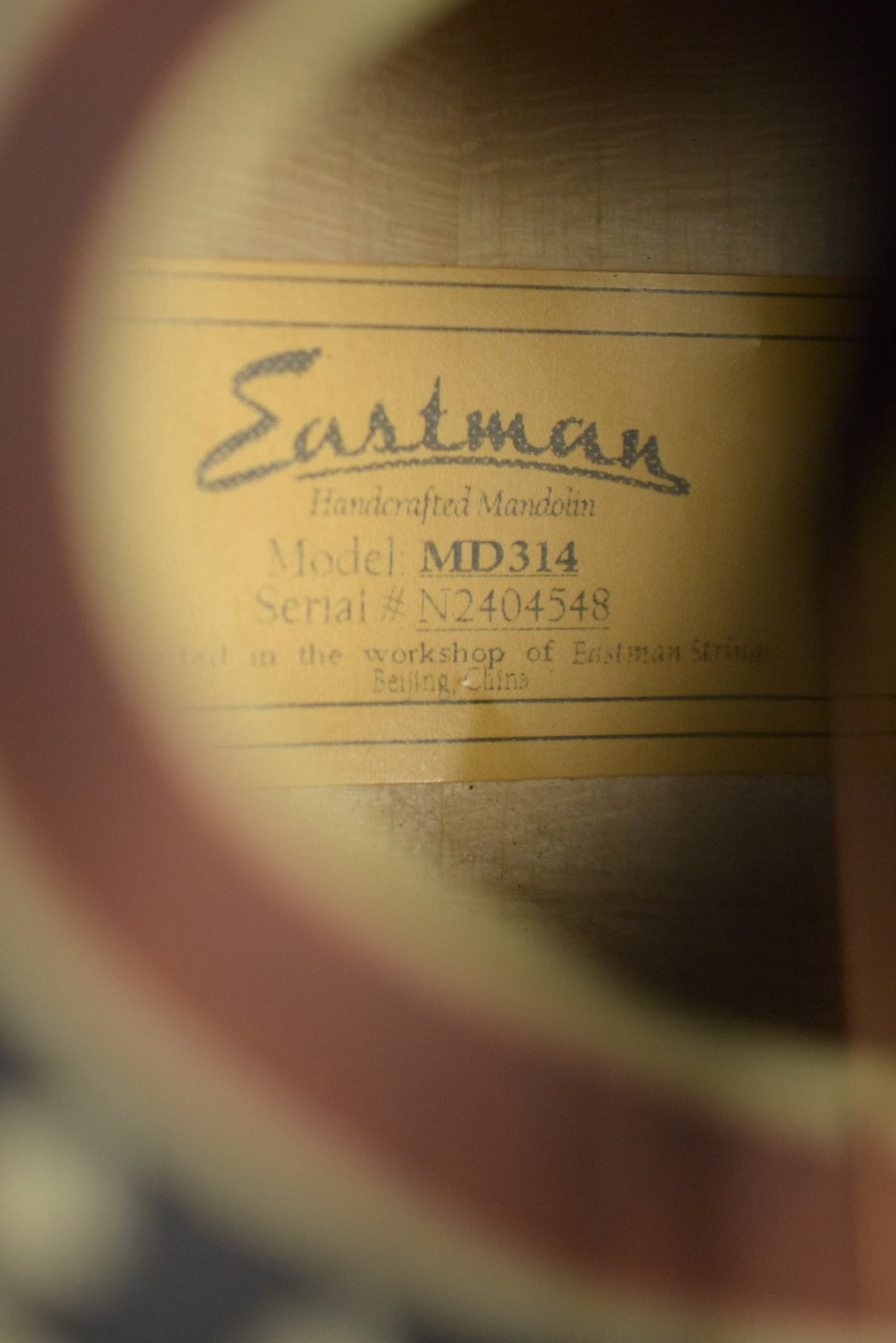 Eastman MD314 F-Style Oval-Hole Mandolin Classic Satin Finish