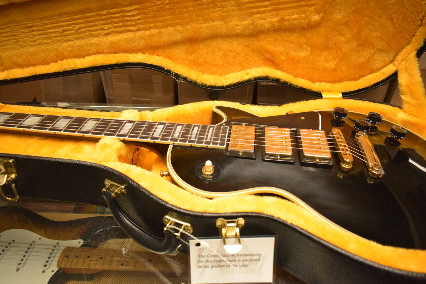 Gibson Custom Shop Les Paul Custom Chambered Body Slim Neck 3 Pickup Ebony VOS GH Fuller's Exclusive