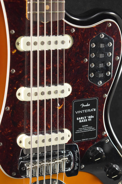 Fender Vintera III Early '60s Bass VI 3-Color Sunburst Rosewood Fingerboard