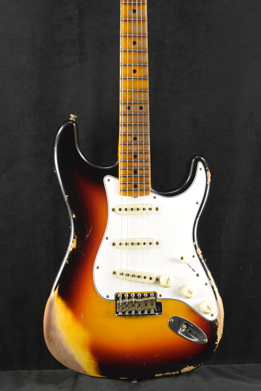 Fender 1969 Stratocaster Heavy Relic Aged Target 3-Color Sunburst with Matching Headcap