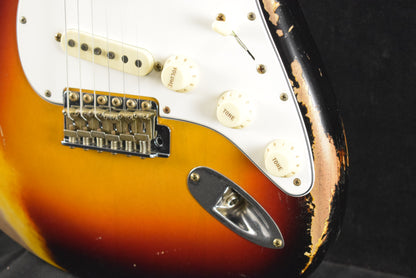 Fender 1969 Stratocaster Heavy Relic Aged Target 3-Color Sunburst with Matching Headcap