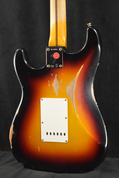 Fender 1969 Stratocaster Heavy Relic Aged Target 3-Color Sunburst with Matching Headcap