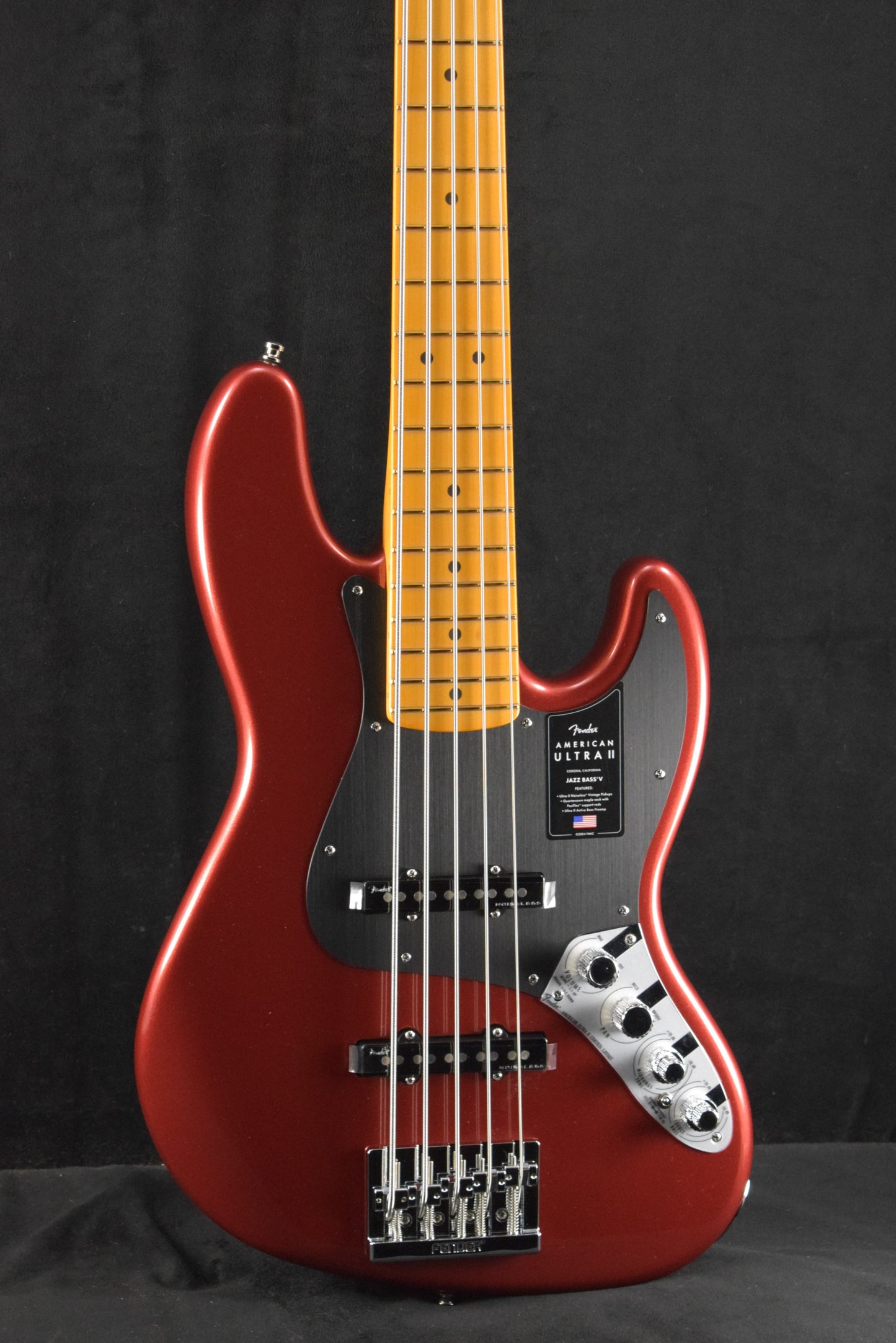 Fender American Ultra II Jazz Bass V Maple Fingerboard Sinister Red