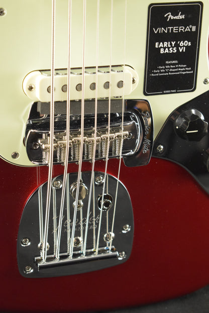 Fender Vintera III Early '60s Bass VI Candy Apple Red Rosewood Fingerboard