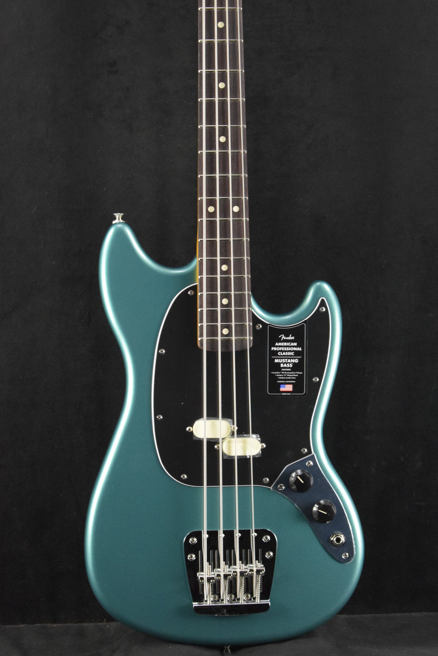 Fender American Professional Classic Mustang Bass Faded Sherwood Green Metallic Rosewood Fingerboard
