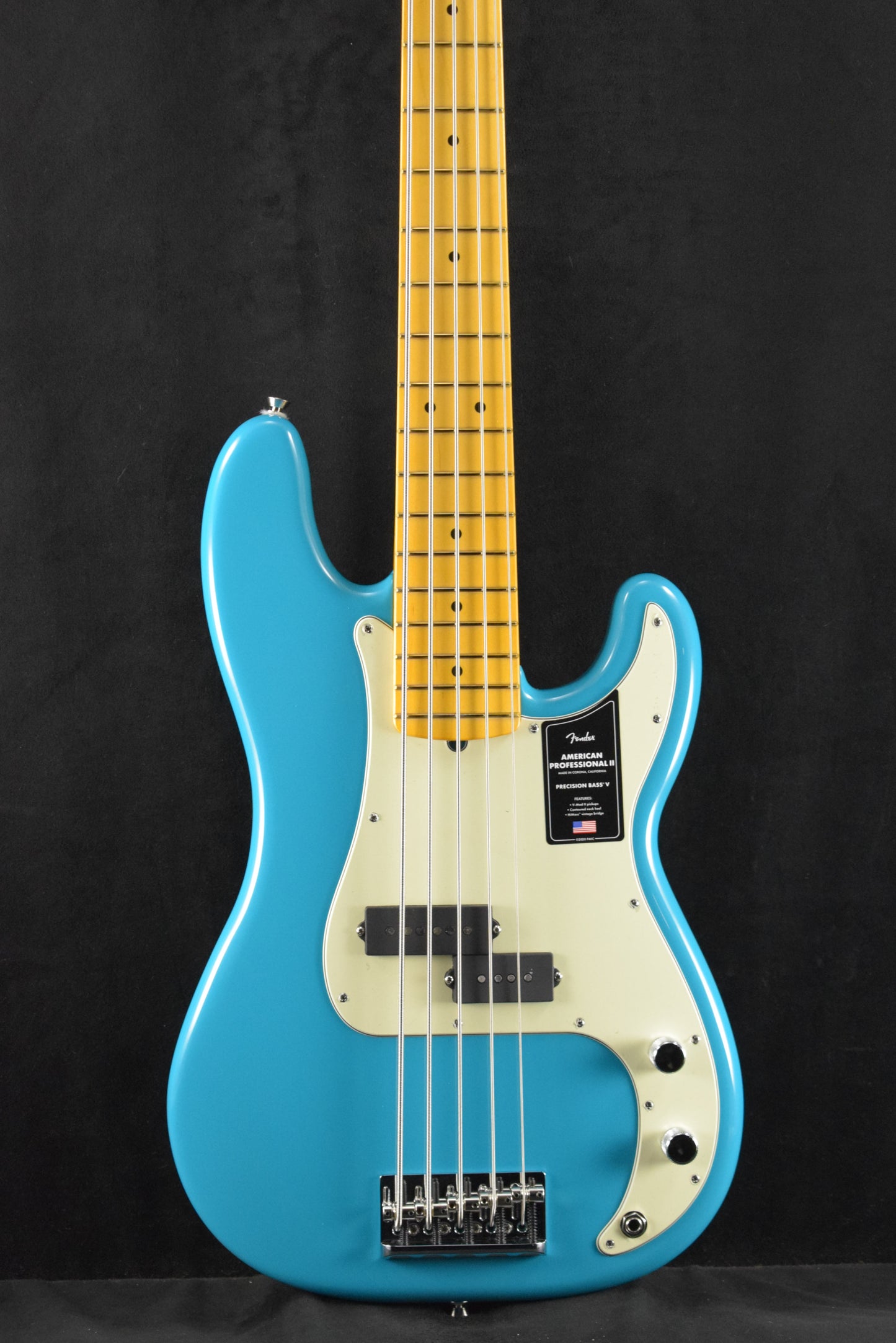 Fender American Professional II Precision Bass V Miami Blue Maple Fingerboard