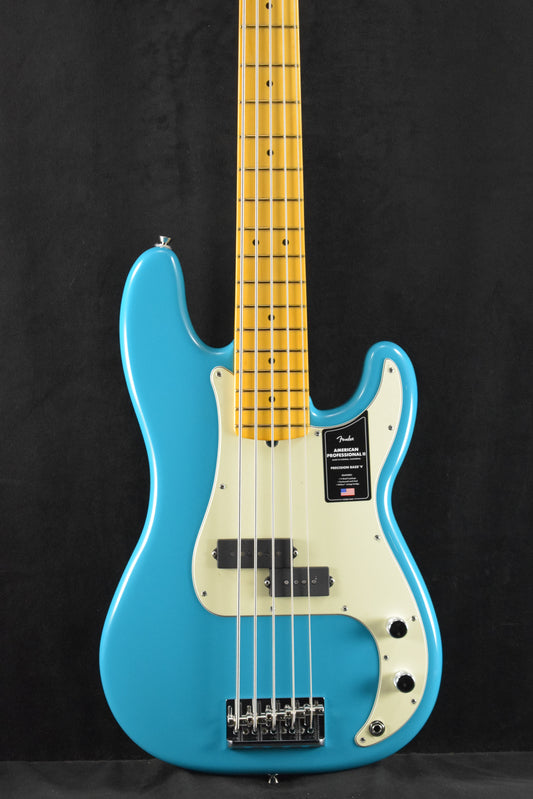 Fender American Professional II Precision Bass V Miami Blue Maple Fingerboard