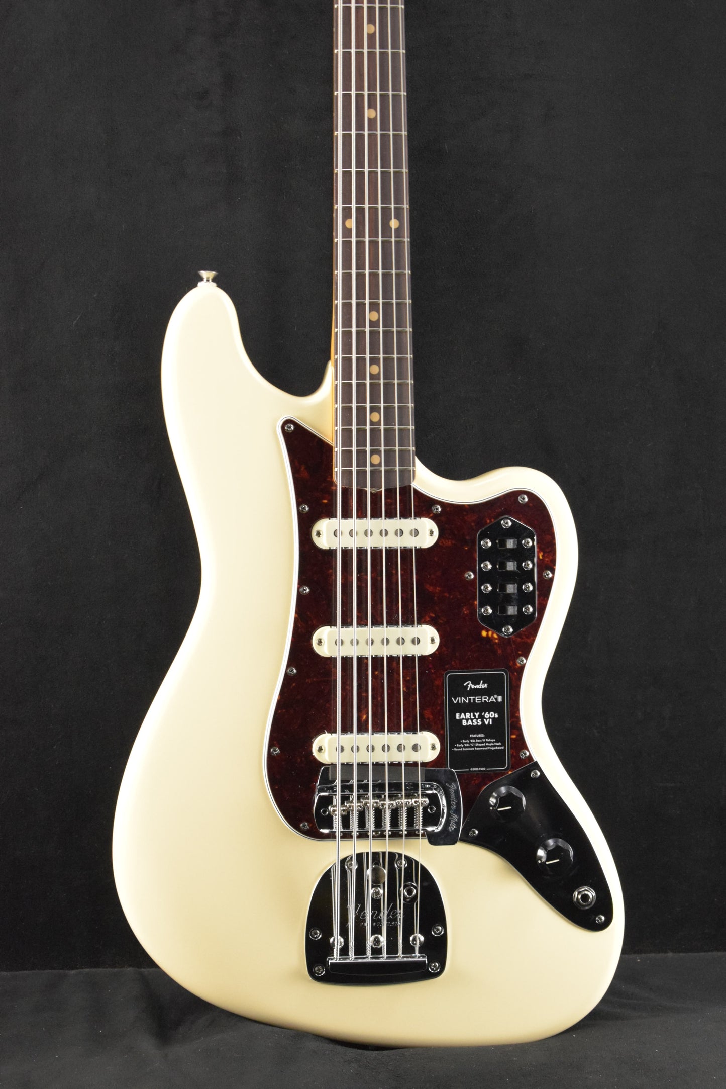 Fender Vintera III Early '60s Bass VI Olympic White Rosewood Fingerboard