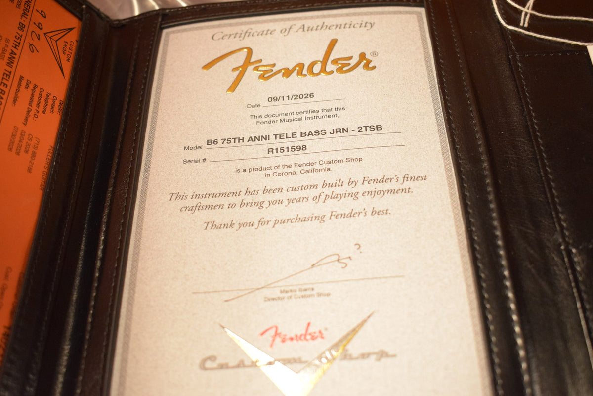 Fender Custom Shop 75th Anniversary Tele Bass 2 Tone Sunburst
