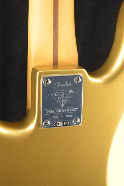 Fender 75th Anniversary Player II Precision Bass Aztec Gold Maple Fingerboard