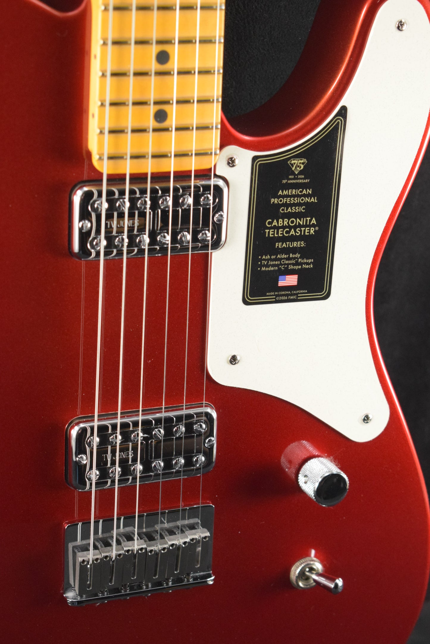 Fender 75th Anniversary American Professional Classic Cabronita Telecaster Candy Apple Red Maple Fingerboard