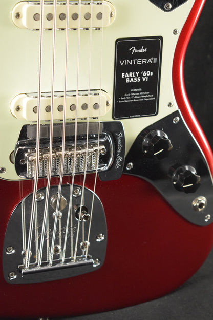 Fender Vintera III Early '60s Bass VI Candy Apple Red Rosewood Fingerboard
