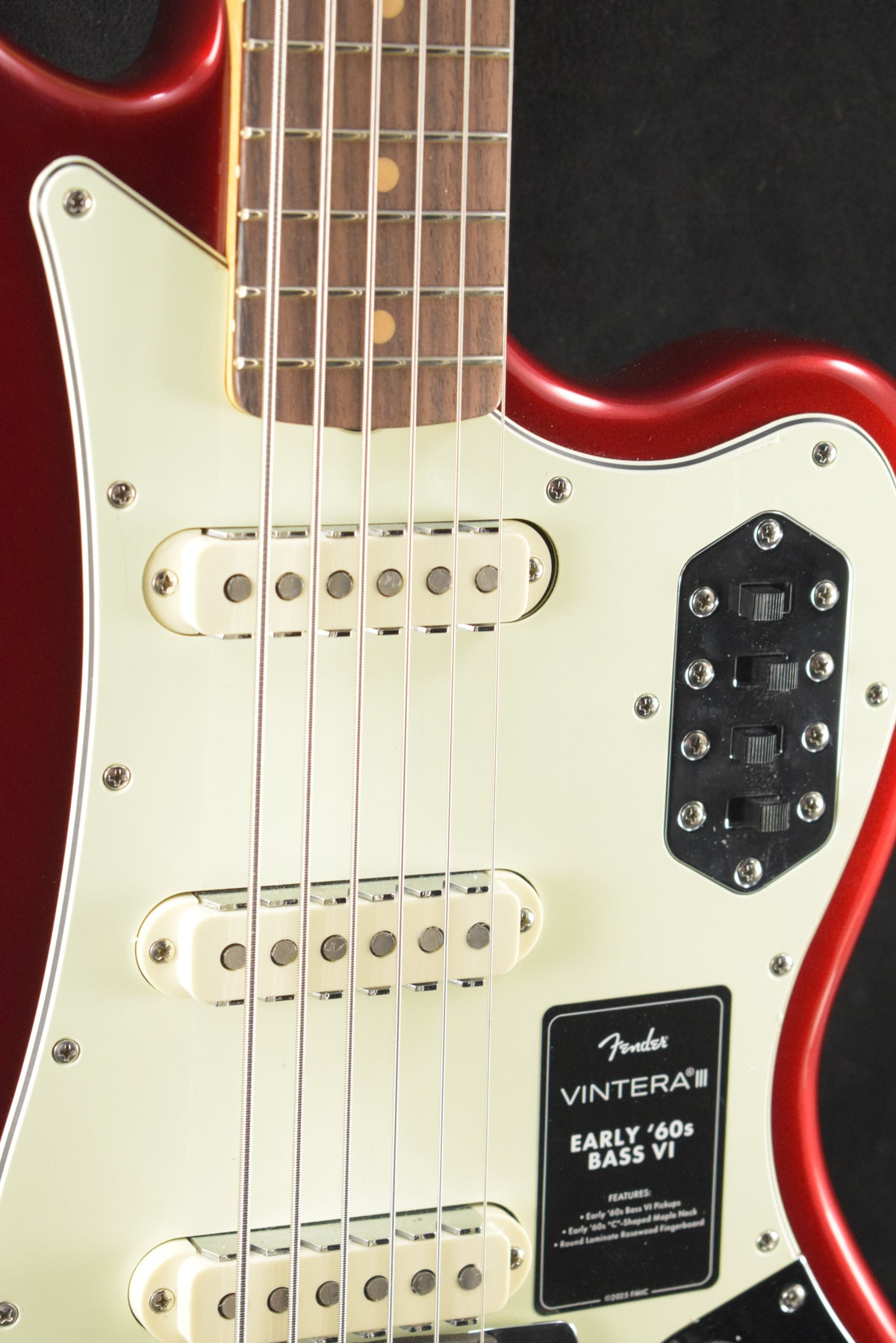 Fender Vintera III Early '60s Bass VI Candy Apple Red Rosewood Fingerboard