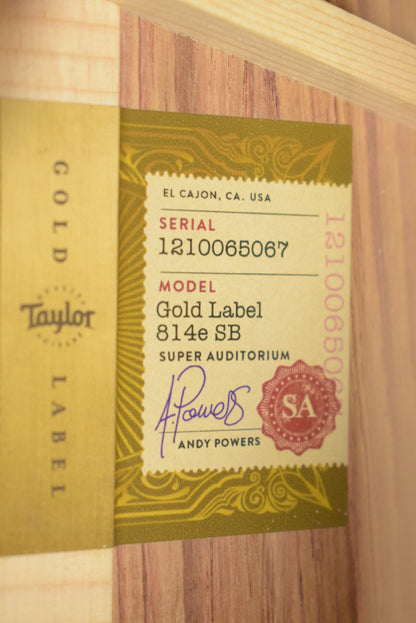 Taylor Gold Label 814e SB Honduran Rosewood Sunburst Top