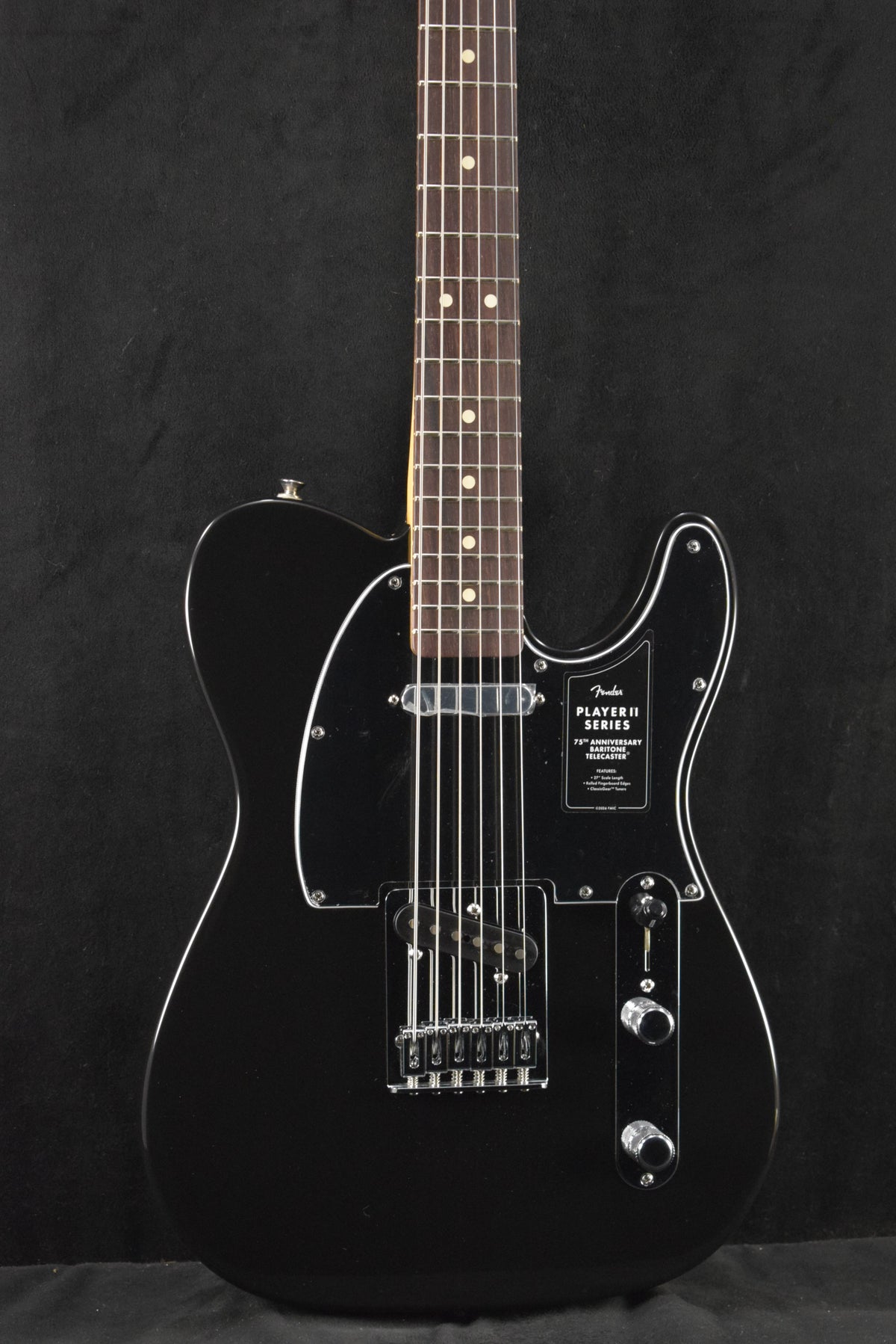 Fender 75th Anniversary Player II Baritone Telecaster Black Rosewood Fingerboard