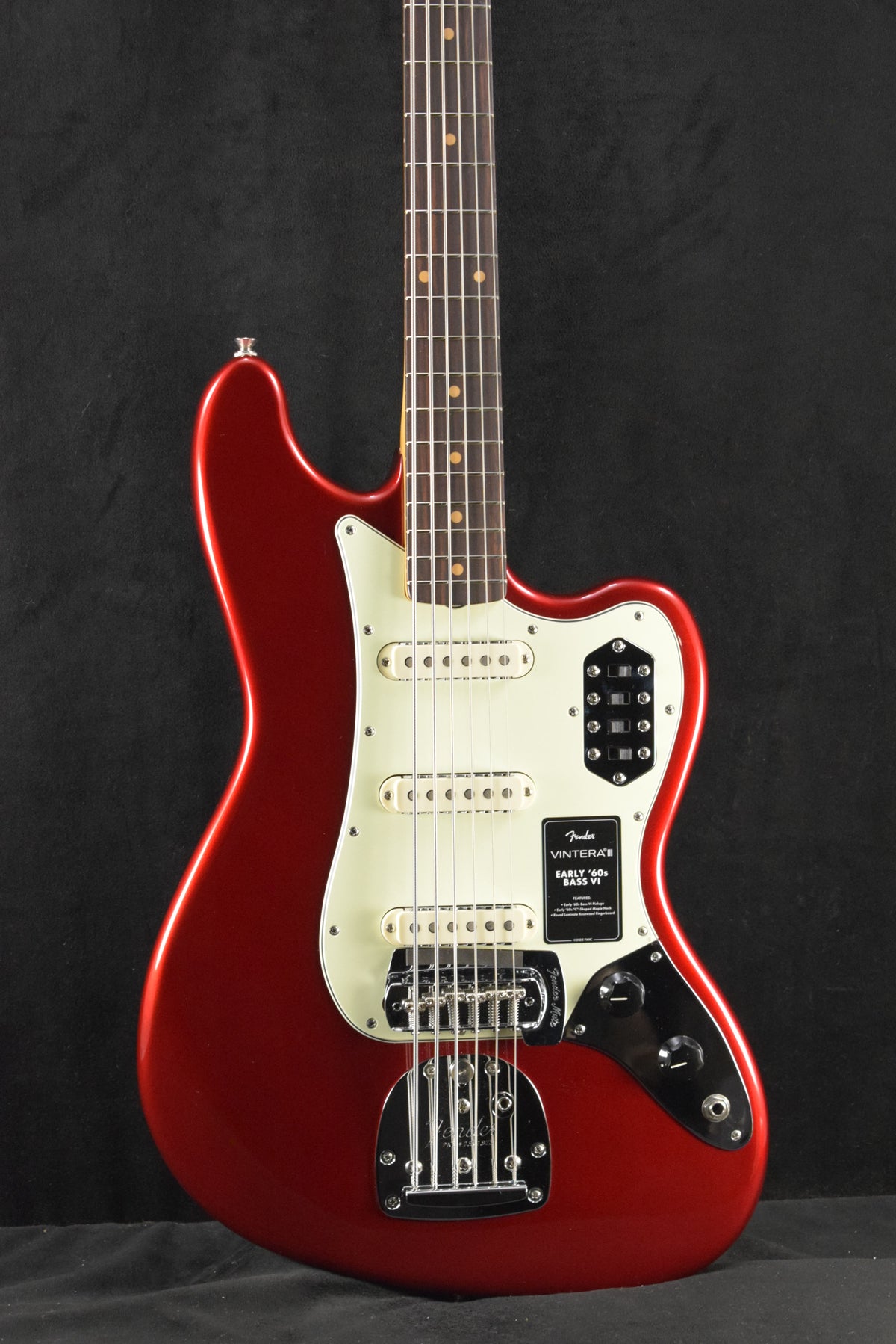 Fender Vintera III Early '60s Bass VI Candy Apple Red Rosewood Fingerboard