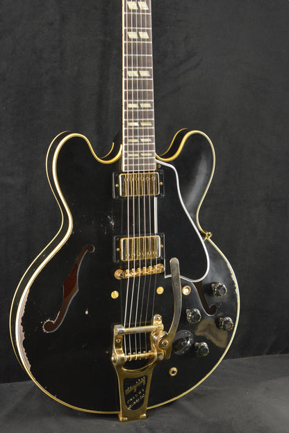 Gibson Custom LE 1959 ES-345 Reissue Varitone Bigsby Ebony Heavy Aged