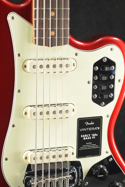 Fender Vintera III Early '60s Bass VI Candy Apple Red Rosewood Fingerboard