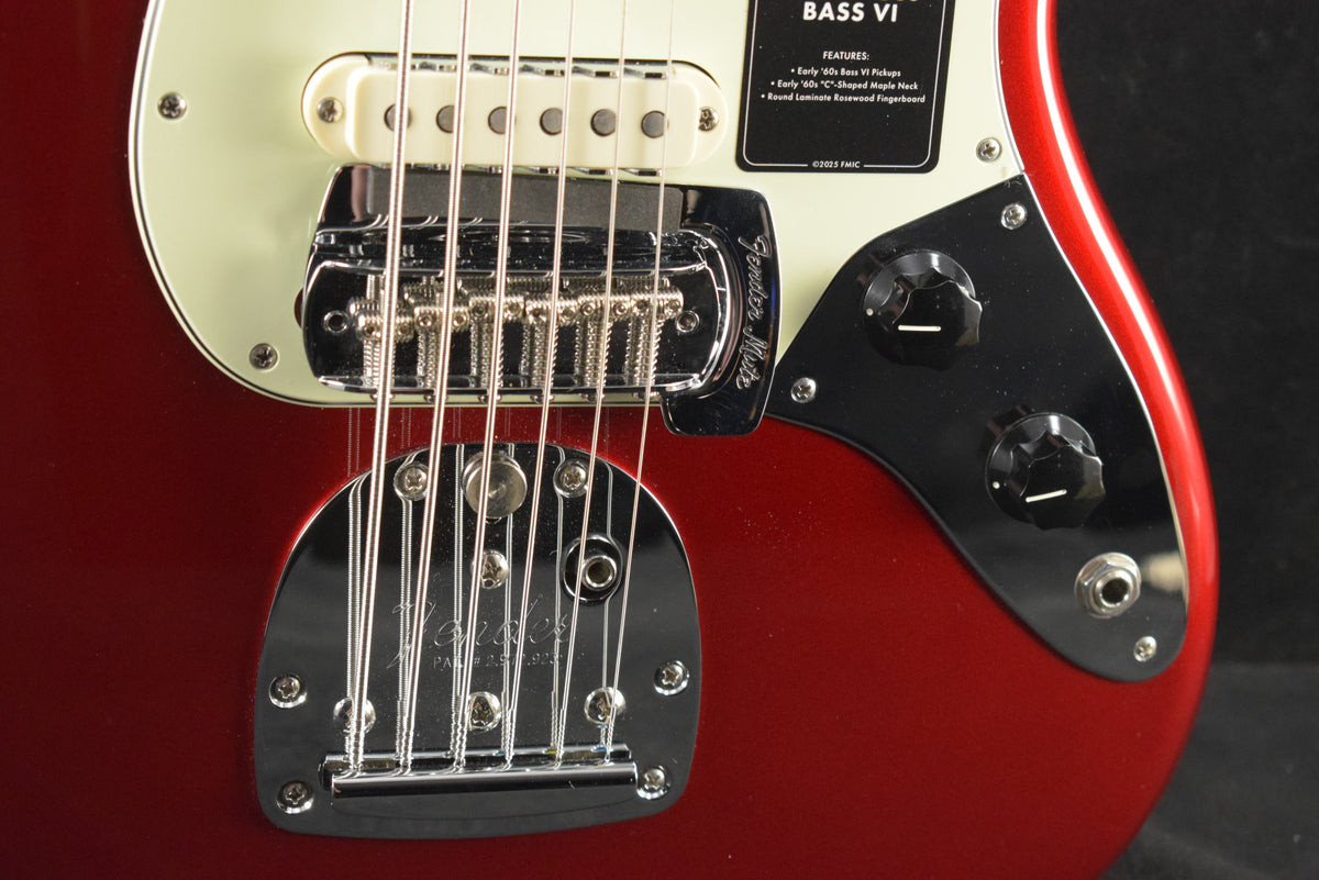 Fender Vintera III Early '60s Bass VI Candy Apple Red Rosewood Fingerboard