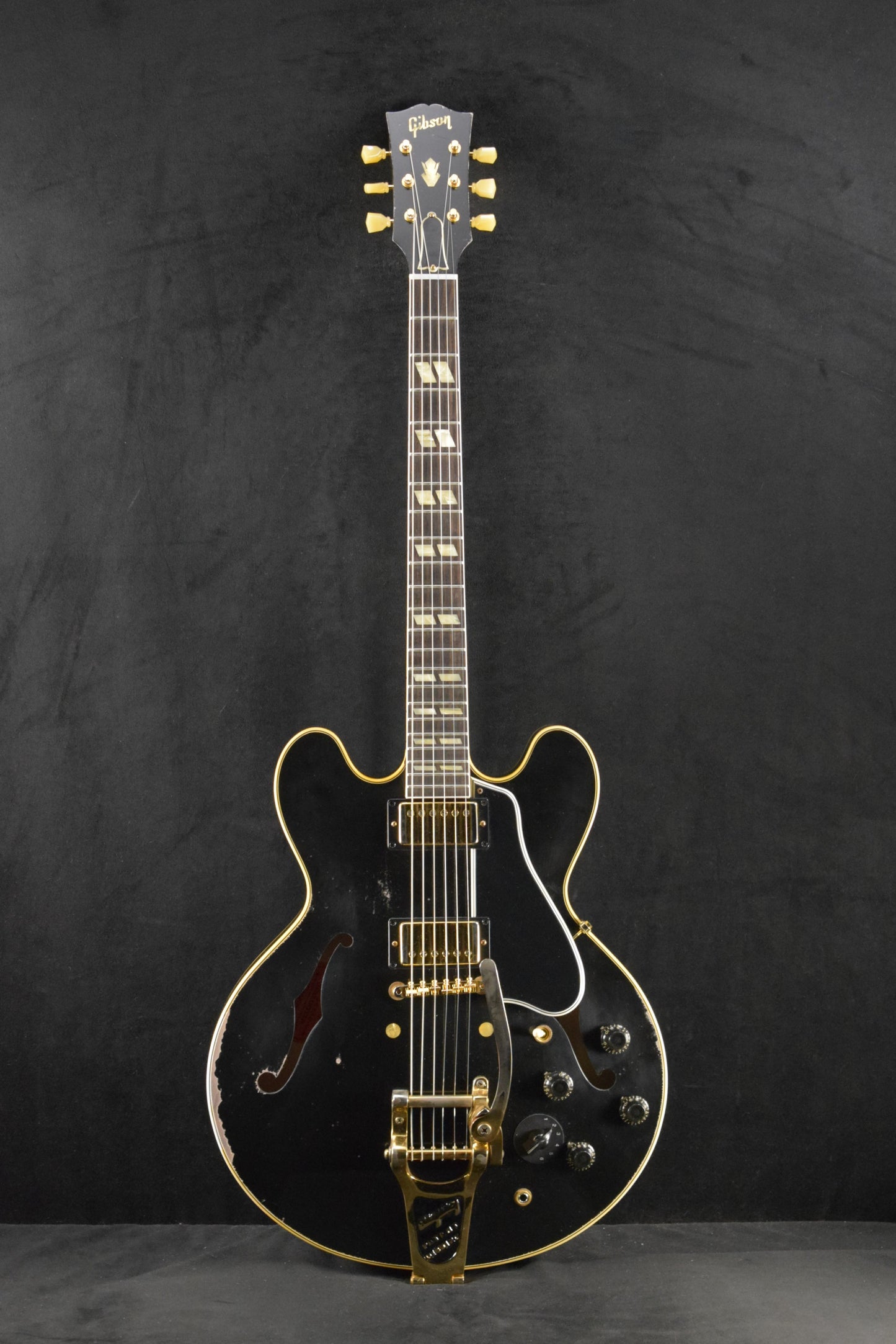 Gibson Custom LE 1959 ES-345 Reissue Varitone Bigsby Ebony Heavy Aged