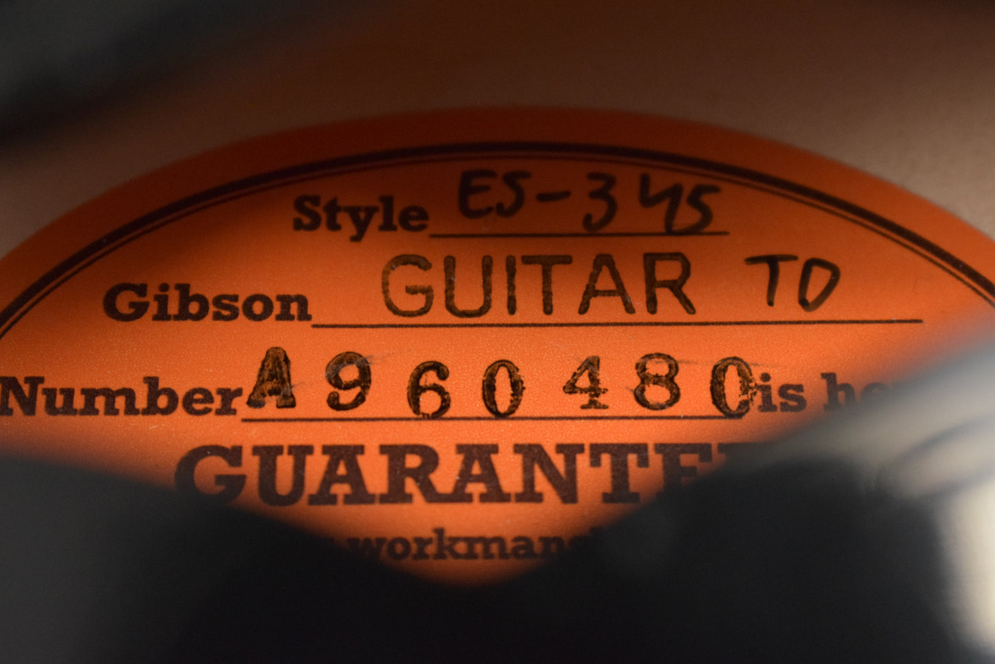 Gibson Custom LE 1959 ES-345 Reissue Varitone Bigsby Ebony Heavy Aged