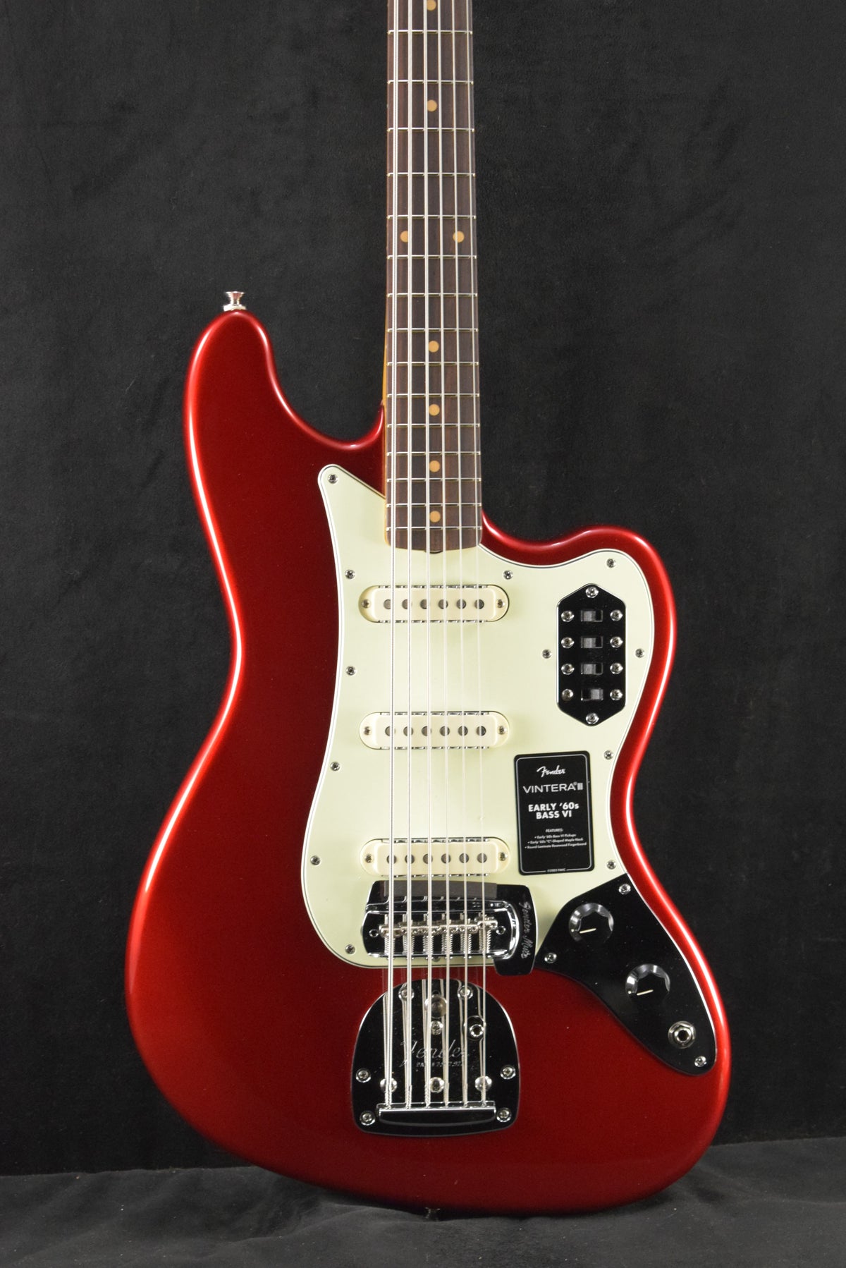Fender Vintera III Early '60s Bass VI Candy Apple Red Rosewood Fingerboard