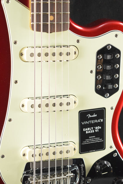 Fender Vintera III Early '60s Bass VI Candy Apple Red Rosewood Fingerboard