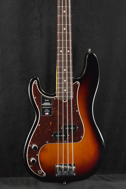 Fender American Professional II Precision Bass Left-Hand 3-Color Sunburst Rosewood Fingerboard