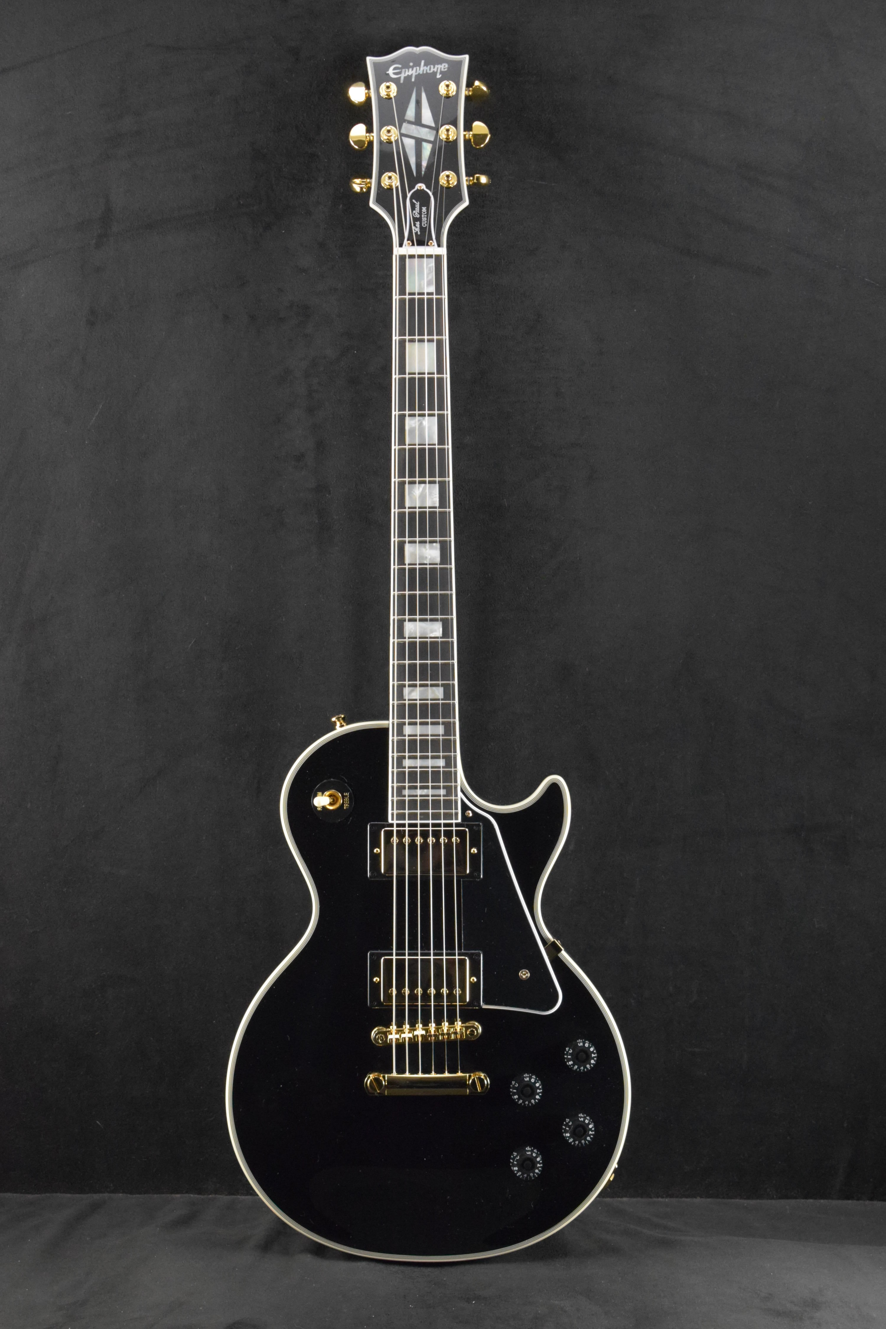 Epiphone IGC Les Paul Custom Ebony w/ Hardshell Case – Fuller's Guitar