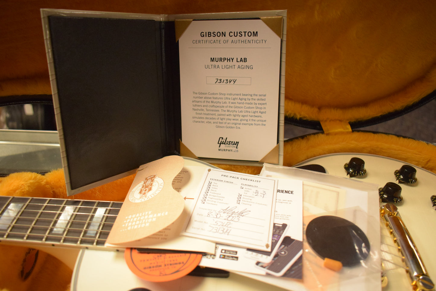Gibson Murphy Lab 1957 Les Paul Custom 2-Pickup Alpine White Ultra Light Aged Fuller's Exclusive
