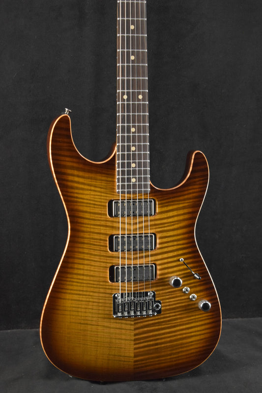 Tom Anderson Drop Top Light Tiger Eye Burst with Binding
