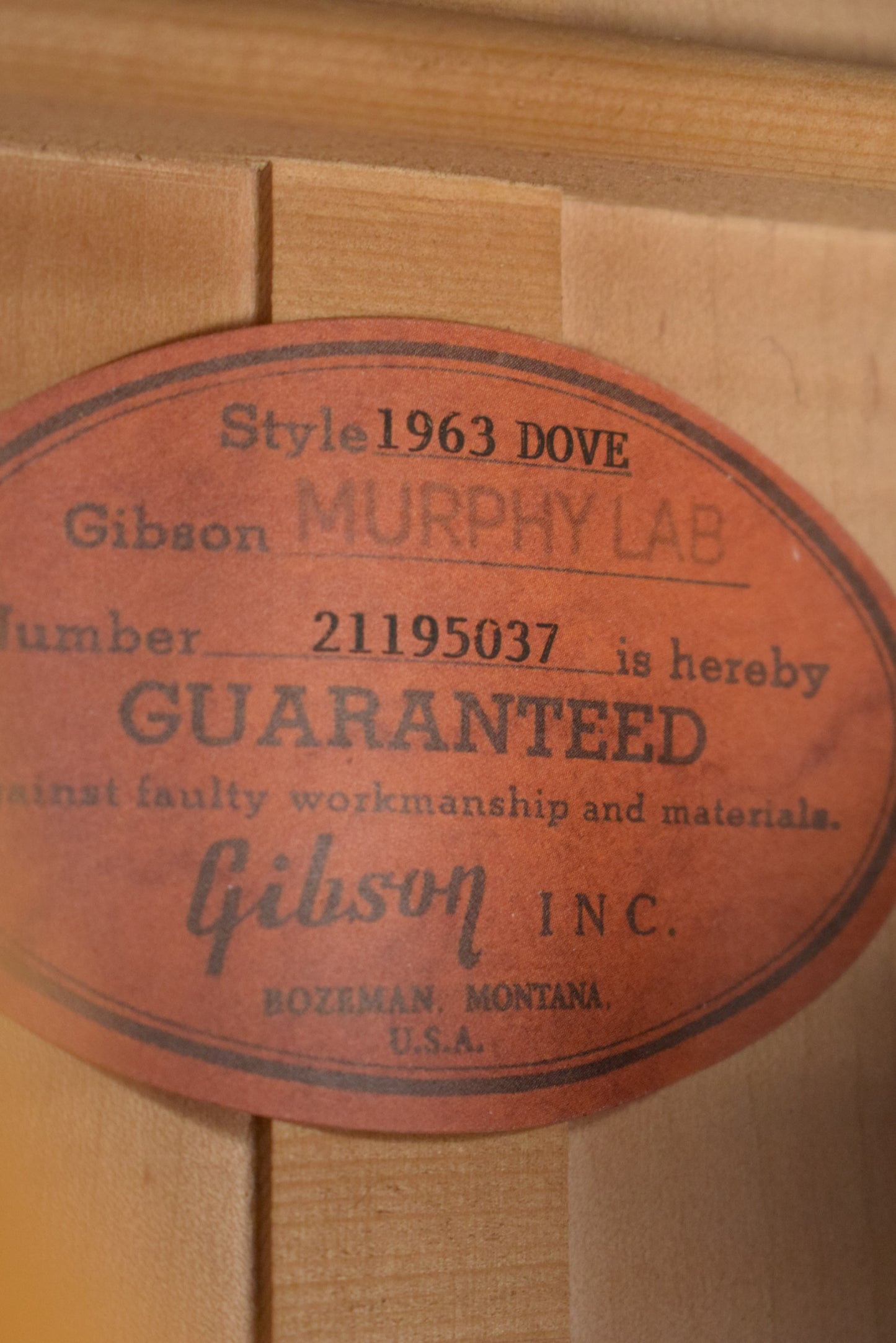 Gibson Murphy Lab 1963 Dove Reissue Light Aged Dark Natural