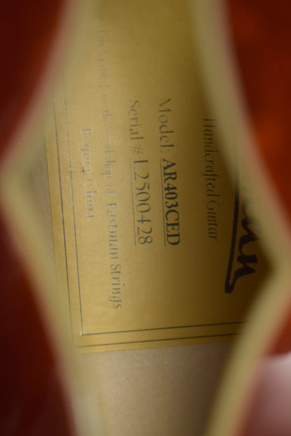 Eastman AR403CED 16" Archtop Kent Armstrong Pickups Classic Truetone Gloss