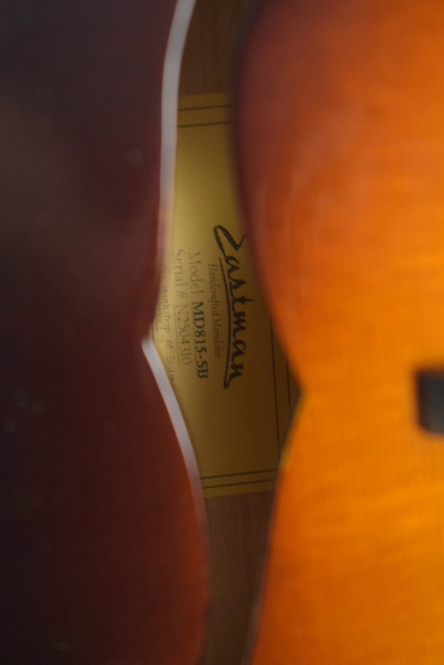 Eastman MD815-SB F-Style F-Hole Mandolin Sunburst Finish