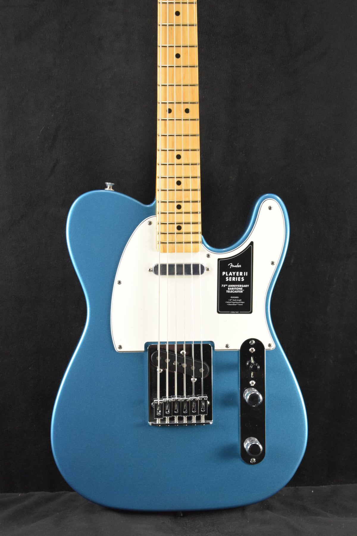 Fender 75th Anniversary Player II Baritone Telecaster Lake Placid Blue Maple Fingerboard