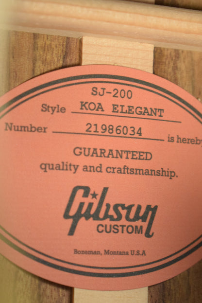 Gibson Custom SJ-200 Elegant Koa Honey Burst