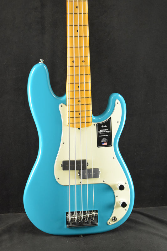 Fender American Professional II Precision Bass V Maple Fingerboard Miami Blue