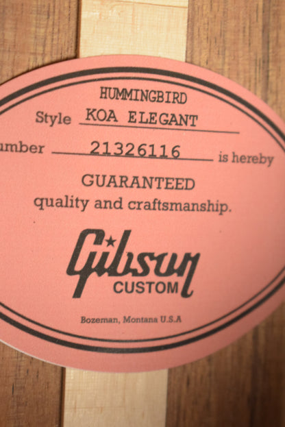Gibson Custom Hummingbird Elegant Koa Honey Burst