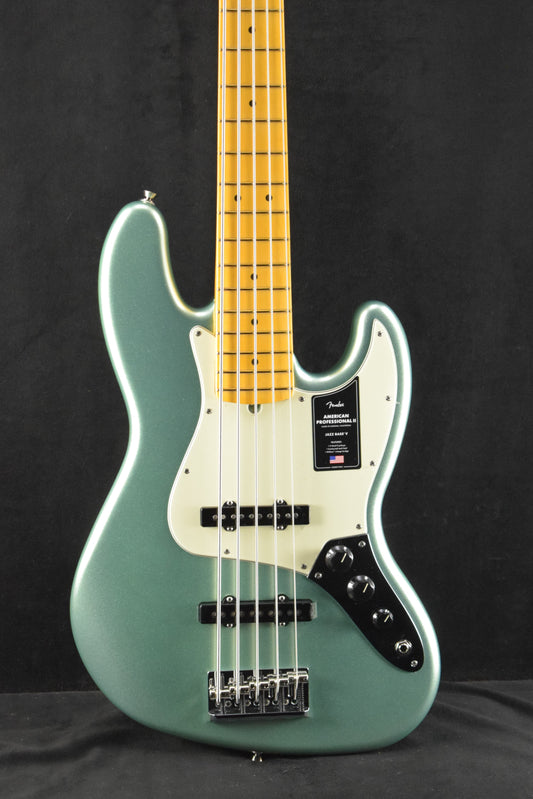 Fender American Professional II Jazz Bass V Maple Fingerboard Mystic Surf Green