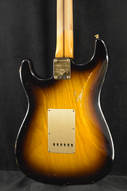 Fender Custom Shop '55 Stratocaster Relic Wide Fade 2-Color Sunburst Gold Hardware